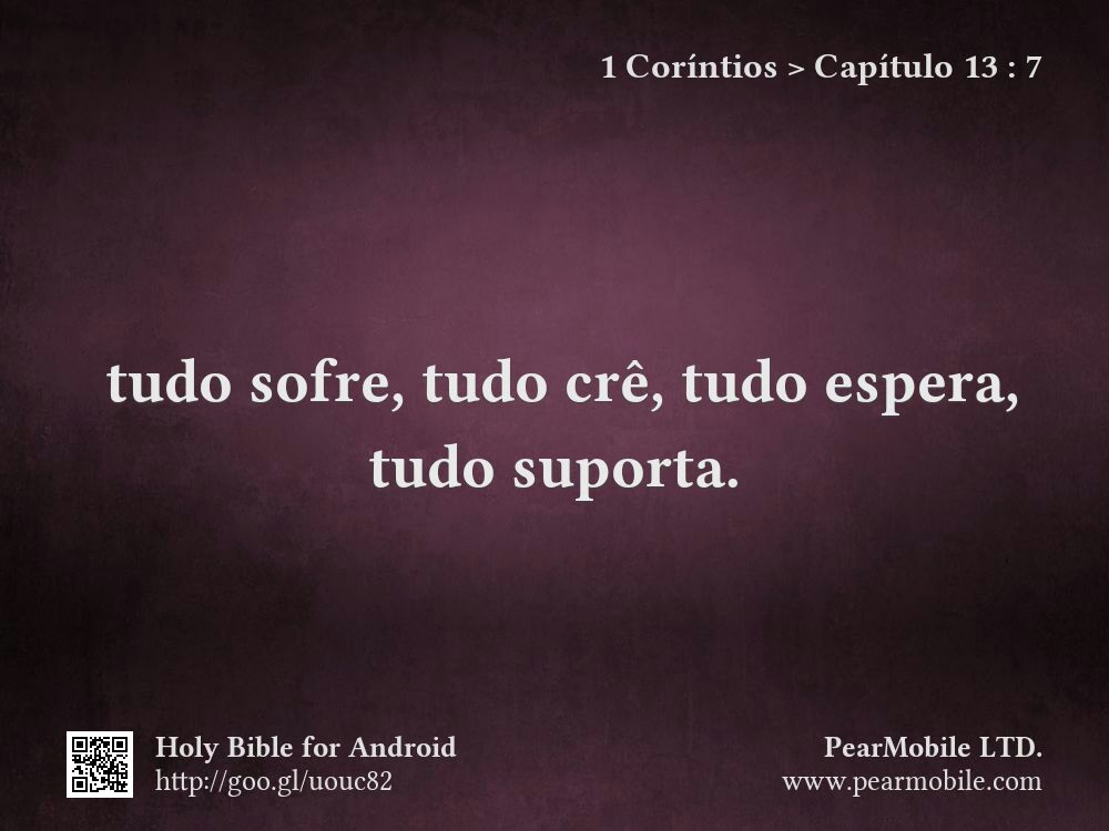 1 Coríntios, Capítulo 13:7
